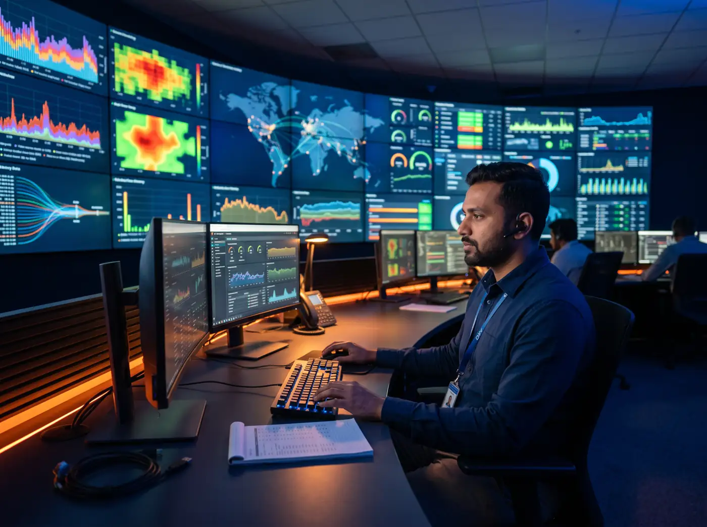 Engineer at a monitoring desk