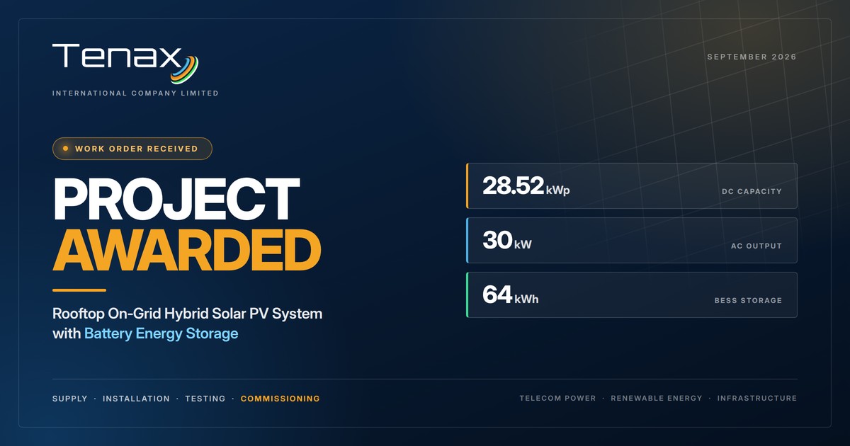 New Project Award: 28.52 kWp Hybrid Solar with 64 kWh Battery Storage