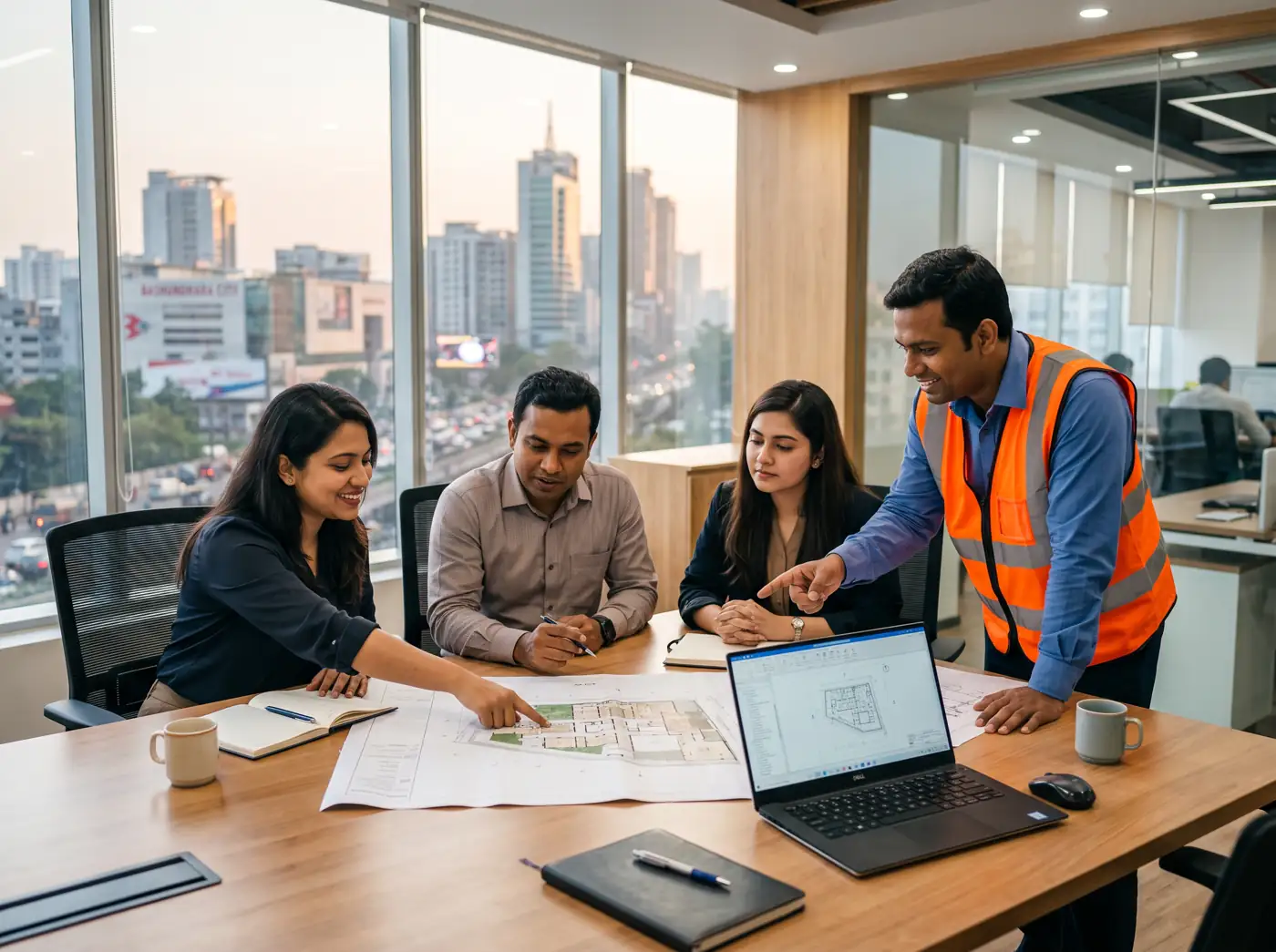 Tenax engineers reviewing a site plan
